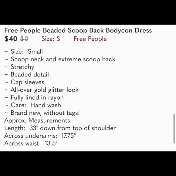 Free People Beaded Scoop Back Bodycon Dress - Picture 4 of 4